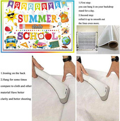 Goodbye Summer Hello School Backdrop 8X6Ft Welcome Back to School Banner Backgro