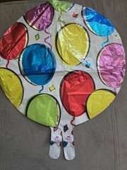 Two (2) HAPPY BIRTHDAY Mylar Balloons Silver 17-18IN Round Foil Helium Balloon