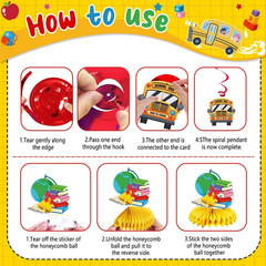 Back to School Decorations-Watch Out Preschool Banner, Hanging Swirls and Honeyc