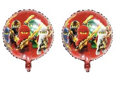 (5 Pcs ) NINJAGO Theme Birthday Party Supplies Set Balloon for Kids RED 18”