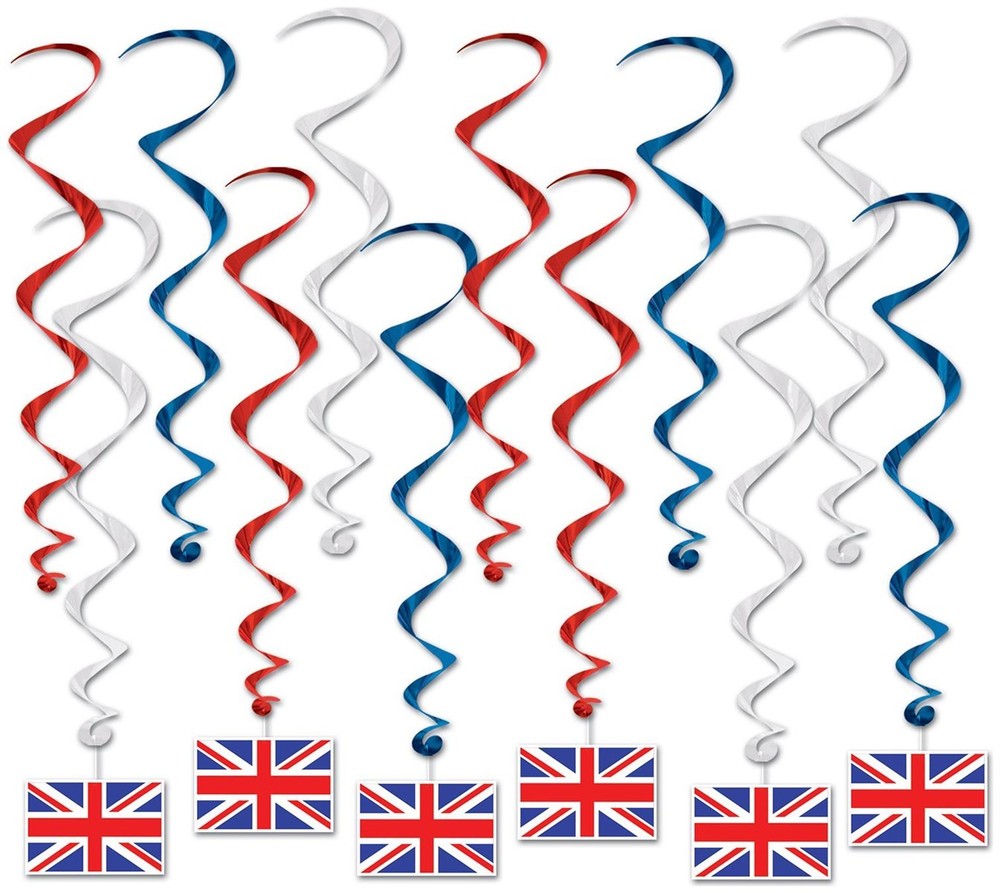 British Flag Whirls of Size 17½»-31″ for Christmas – Beistle