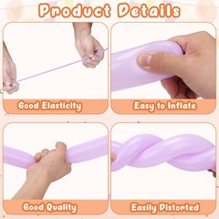 100Pcs 260 Balloons Pastel Long Balloons for Balloon Garland Thickening Skinn…