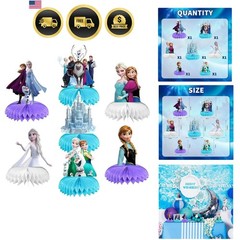 Frozen Birthday Party Supplies Honeycomb Centerpieces 7Pcs Frozen Decorations