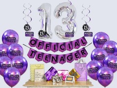 Complete 13th Birthday Party Pack – Silver Balloons & Hilarious Decorations