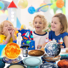 Space Theme Party Decorations 100Pcs Galaxy Planet Outer Space Disposable Plates