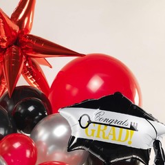 Black Red and Silver Balloon Garland Arch Kit 130+ Pieces with Red and Silver…