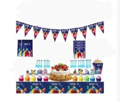 Among Us Party Supplies Bundle Cake, Banner, Treat Bags, Popcorn Boxes, Table