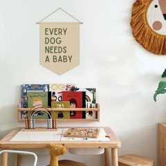 Every Dog Needs a Baby Linen Canvas Banner, Baby Shower Decor, Pregnancy Anno…