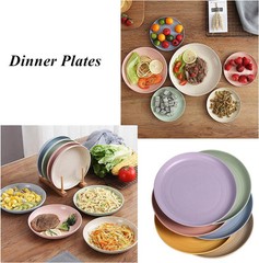 WANBY Lightweight Wheat Straw Plates large, Small 6 Pack 5.9'