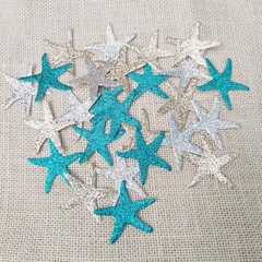 Glitter Paper Starfish Confetti for Birthday Party Table Scatter Beach Theme Par
