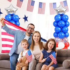 Red White and Blue Balloon Column Stand Kit Set of 2, 4th of July Balloons Pa…