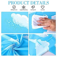 Pieces Blue Sky Whites Party Tablecloth 84» Cartoon Story Tablecloth 6 Cloud