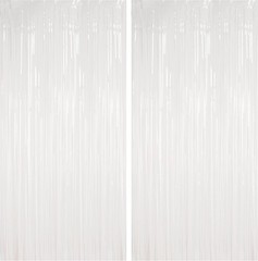 White Streamers Party Backdrop Decorations | Fringe Curtains | 2 Pack | 3.2×8…