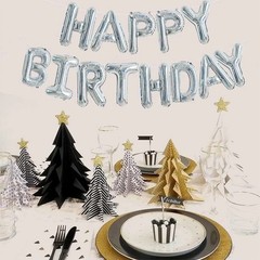 Eco-Friendly 16 Inch Silver Birthday Balloon Banner – Self-Sealing Foil Letters