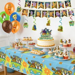 33 Pcs ScoobyDoo Party Decorations Birthday Party Supplies Banner Cake Topper
