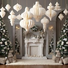 12 Pcs 3D White Honeycomb Paper Lanterns – Hanging Ornaments for Indoor/Outdoor
