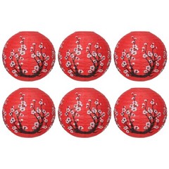 Japanese Style Red Silk Lanterns Set of 4 – Indoor Outdoor Party Decor