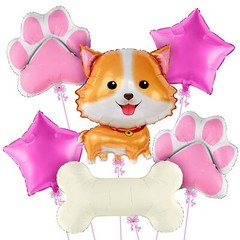 KatchOn, Dog Balloon for Puppy Party – 28 Inch, Pack of 6 and Lets Pawty Ball…