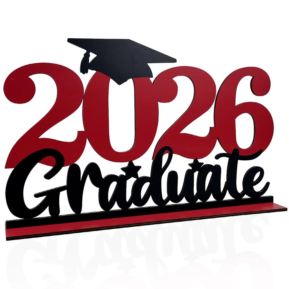 2026 Graduation Decorations Class of 2026 Table Wooden Centerpieces 2026 Red