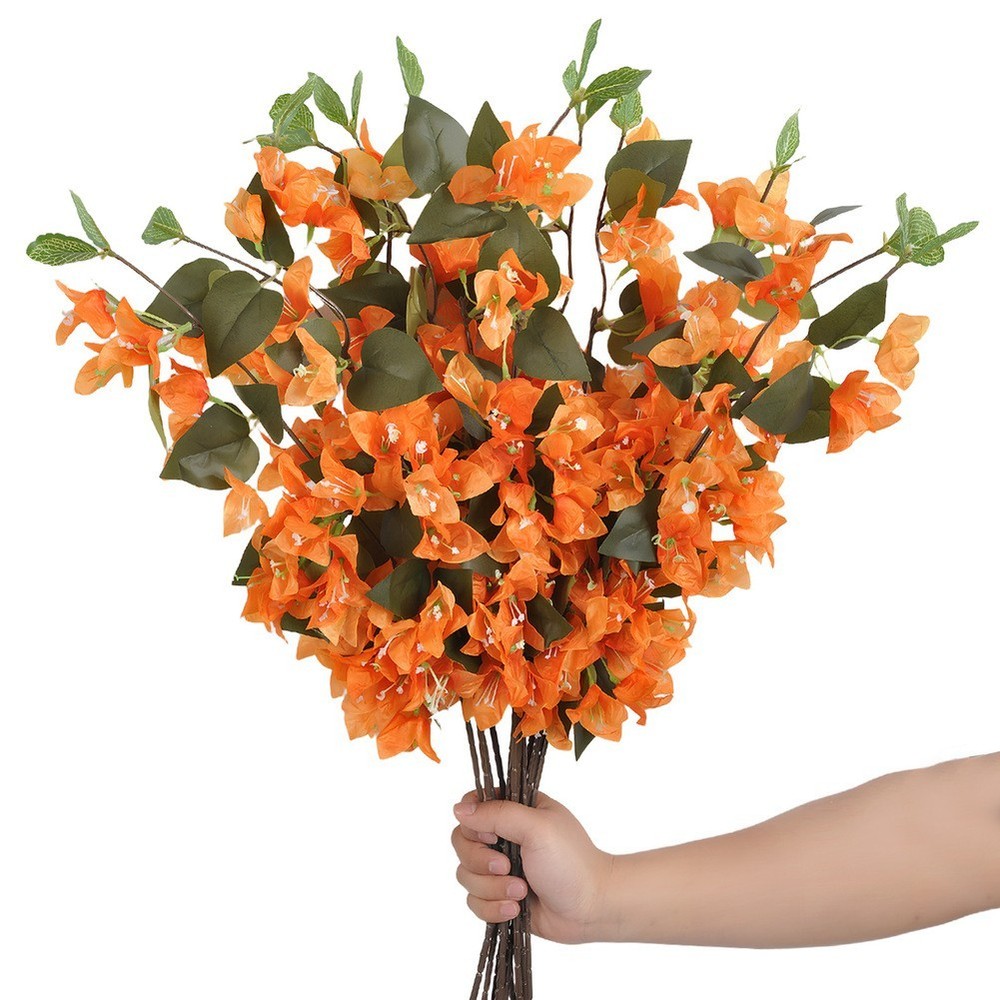Artificial Triangle Plum Flowers Faux Silk Floral Arrangement for Balcony Decor