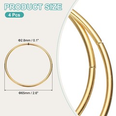 4 Pcs Metal Hoops for Crafts, 2.6 Inch Dream Catcher Rings, Gold