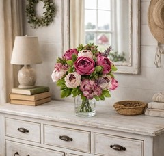 FiveSeasonStuff Vintage Artificial Peonies Silk Peony Flowers and Hydrangeas …