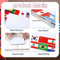 International World Flags Photo Booth Frame 36 x 24 inch World Cup Soccer Par…
