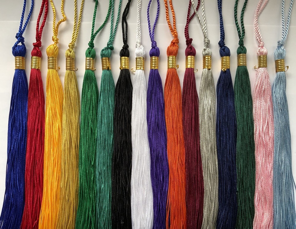 2025 2026 GRADUATION TASSEL & YEAR CHARM, 1 & 2 TONE, RED WHITE BLUE, RAINBOW