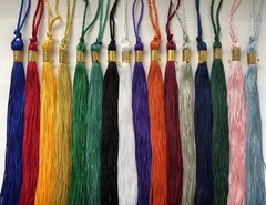 2025 2026 GRADUATION TASSEL & YEAR CHARM, 1 & 2 TONE, RED WHITE BLUE, RAINBOW