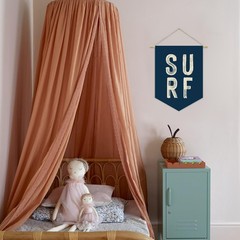 Coastal Beach Surf Room Decor Nautical Linen Canvas Banner, Navy Blue Surf Oc…