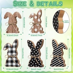 5 Pcs Easter Table Wooden Signs Spring Bunny Tabletop Centerpieces with Rope …