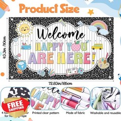 Harloon Composition Notebook Backdrop Banner 72.8×43.3 Inch Girl