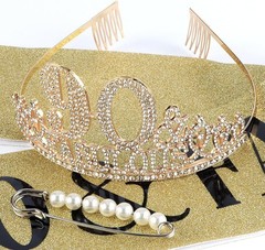 90th Birthday Decorations for Women90th Birthday Sash90th Birthday Crowns for…