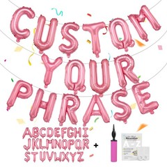 52 pcs Pink Foil Letter Balloons with Pump, 16 Inch 2 A-Z Sets – Mylar Alphab…