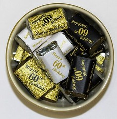 60th Birthday Miniature Candy Label Wrapper (Set of 60) CANDY NOT INCLUDED