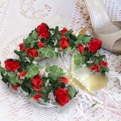 4 Pack Artificial Rose Vine Garland Fake Roses Flowers Plants Vines Hanging