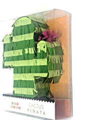 Party Partners 5 Inch Green Foil Cactus Pink Flower Mini Pinata Fiesta Decor