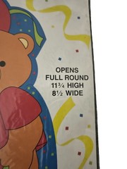 Vintage 90s Teddy Bear Birthday Cutout honeycomb centerpiece. Original packaging