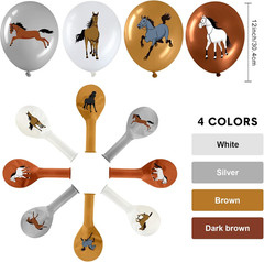 40 Pcs 12 Inch Horse Balloon Western Party Horse Balloons Cowboy Decoration Kit