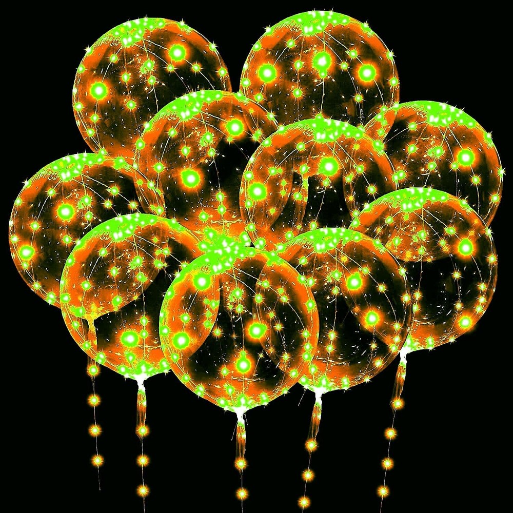 10 PACKS LED Bobo Balloons Clear Light Up BalloonsHelium Glow Bubble Balloons…