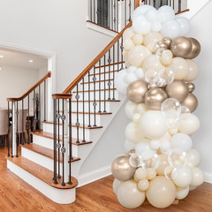 Beige White Gold Balloons,12 Inchs Sand White Metallic Champagne Clear Bride Bal