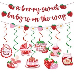 Strawberry Baby Shower Decorations – A Sweet Baby Is on the Way Banners Cute …