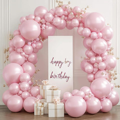 Pearl White Sand Balloons Arch Kit, Double Stuffed Pearl Beige Cream Balloons Di