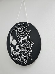 Floral Skull Wall Art Gothic Home Decor Sugar Skull Gift