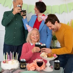 Premium 70th Birthday Party Can Coolers – 12 Neoprene Sleeves in Stylish Design