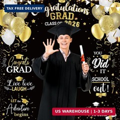Large Size 2026 Graduation Congrats Grad Photography Backdrop Photo Prop