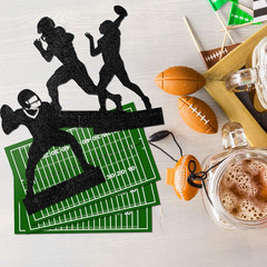 9pcs Football Player Table Centerpieces, 8” Silhouette Party Decor, 3 Styles Set