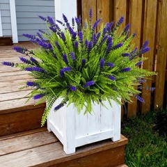 12 Bundles Artificial Plants Outdoor, 17.8″ Tall 12, Purple