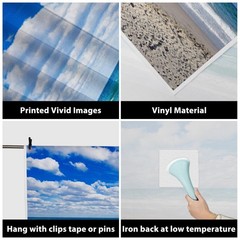 AOFOTO 10x7ft Beach Background Blue Sky White Clouds Photography Backdrop Oce…
