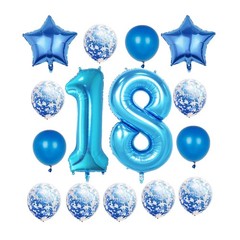 18th Birthday Decorations Party Supplies,Blue Number 18 Balloon,40 Inch Giant…